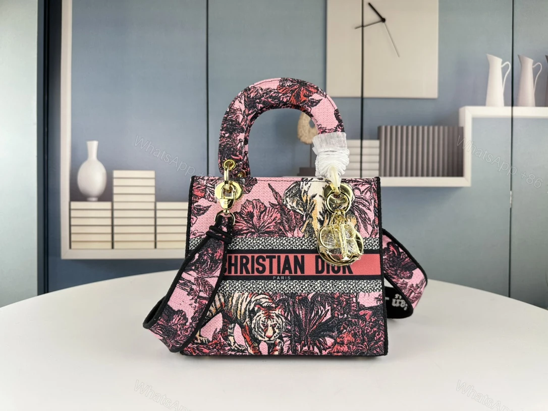 View 2 of DIOR MEDIUM LADY D LITE BAG PINK MULTICOLOR TOILE DE JOUY VOYAGE EMBROIDERY 24CM M0565OEUPM45E