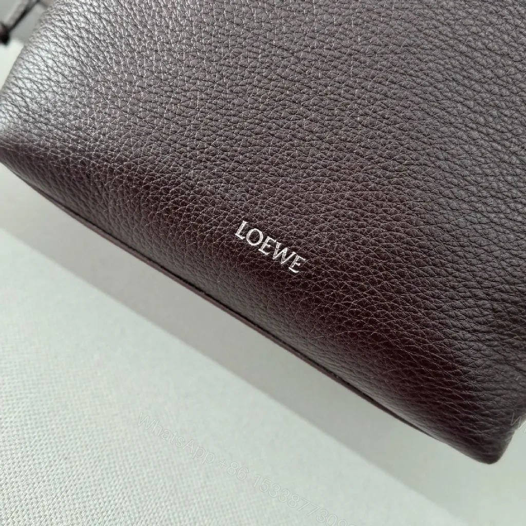 View 4 of Dark Pebbled Leather Crossbody â€” Sleek, Subtle LOEWE-Inspired Luxury