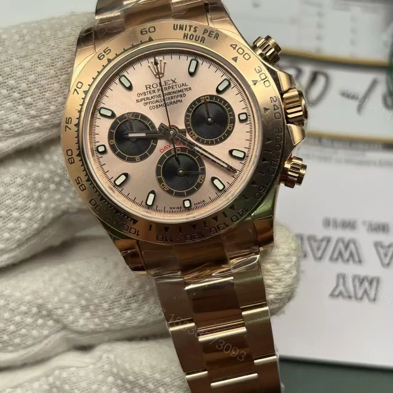 View 3 of Rolex Daytona Rose Gold Swiss Made Clone 116505/1