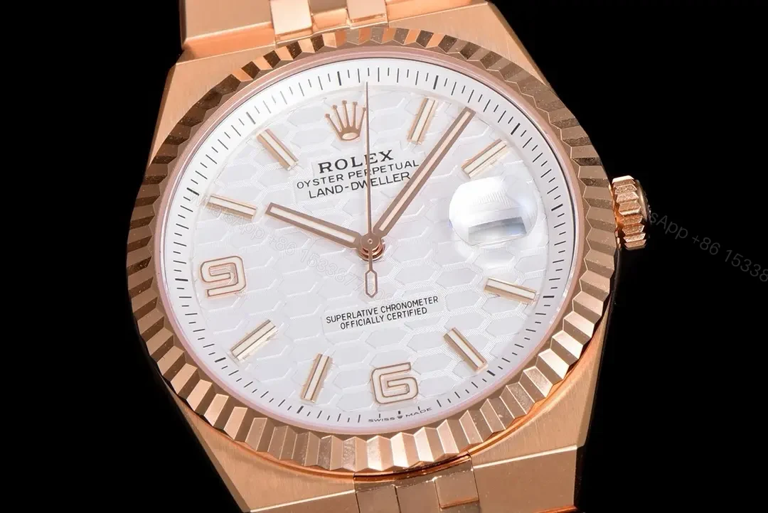 View 5 of Rolex Land-Dweller 36 Everose White Dial Flat Jubilee 127235-0001