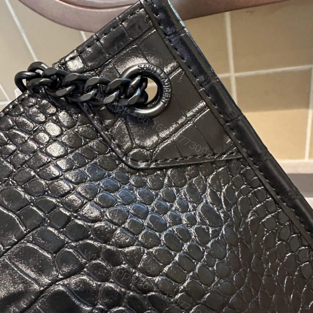 View 3 of Saint Laurent Niki Shopping Bag In Embossed Black 33Cm