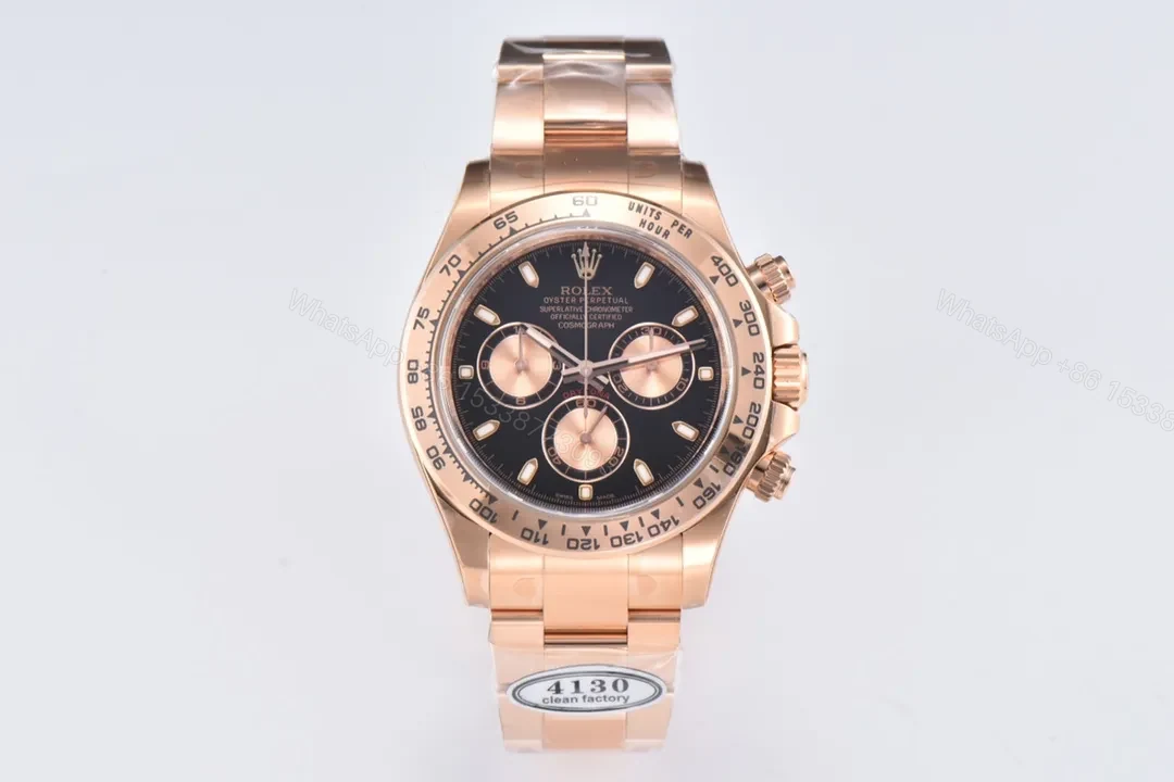 TW Factory Clean Factory Clean Rose Gold Daytona Black Dial Watch — view 1