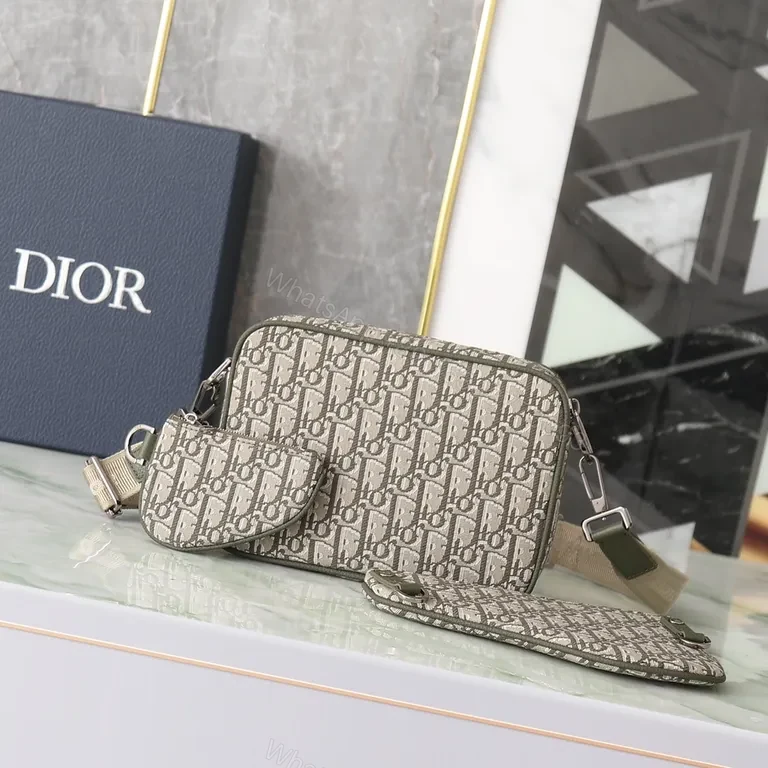 View 2 of Patterned Dior-Influenced Small Crossbody: Luxe Texture & Practicality