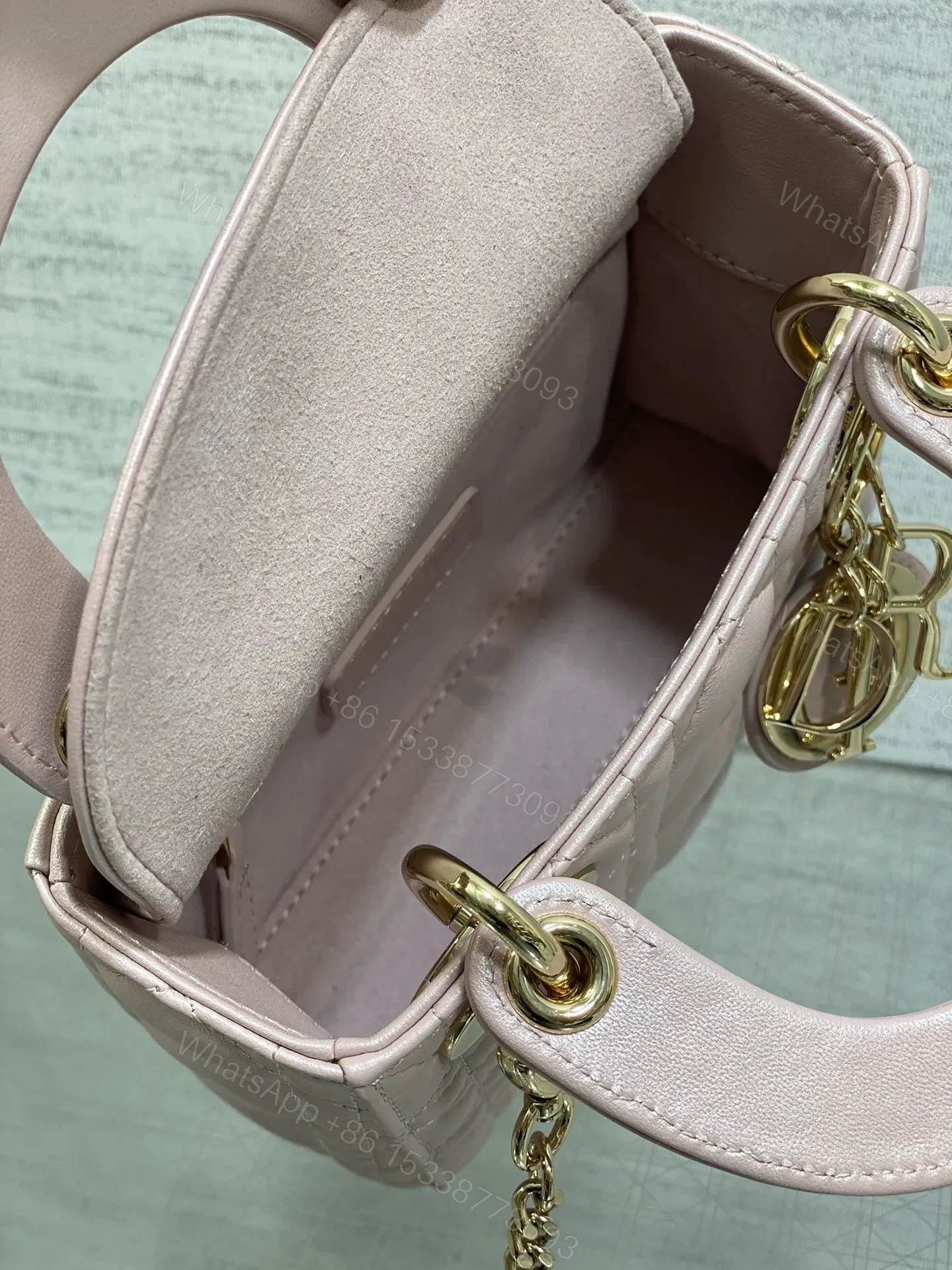 View 5 of DIOR LADY DIOR MINI PINK GOLD HARDWARE