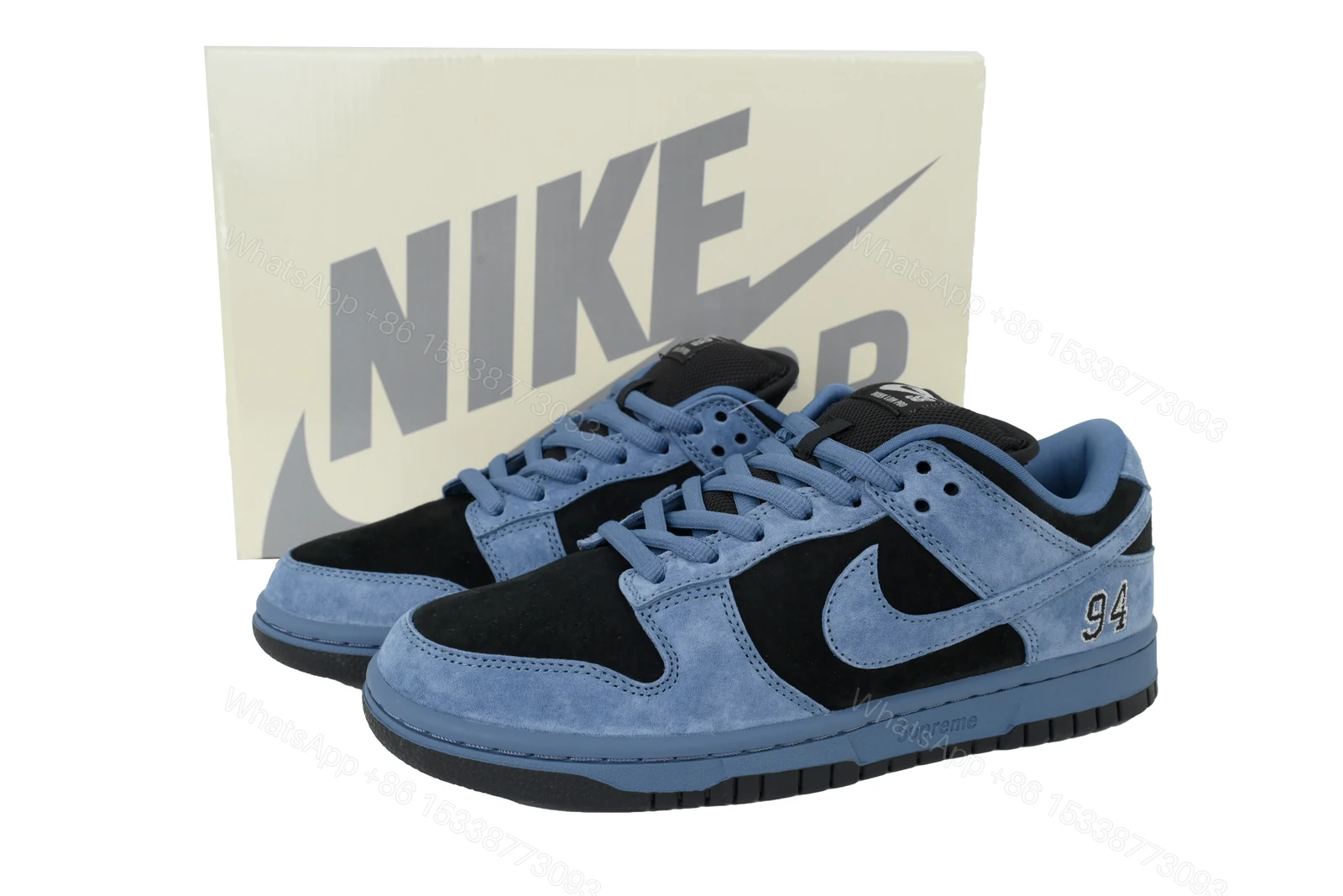 View 8 of Nike Supreme x Dunk Low SB 'Ocean Fog' HQ8487-400