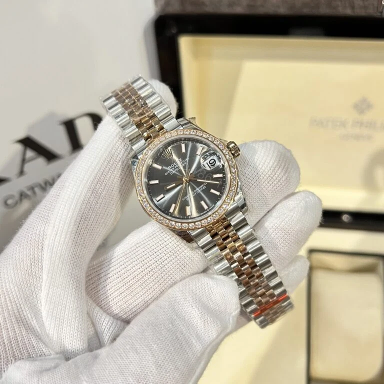 View 2 of Rolex DateJust 31mm Women’s Super Clone Watch With Diamonds Gray Dial