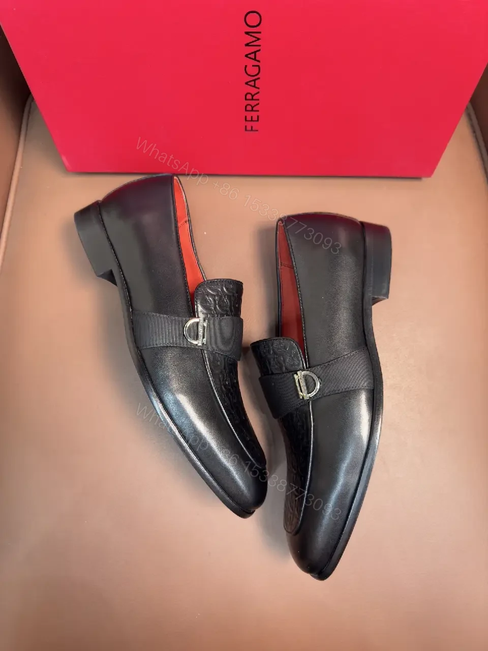 View 6 of Chic Textured Leather Loafer with Signature Hardware