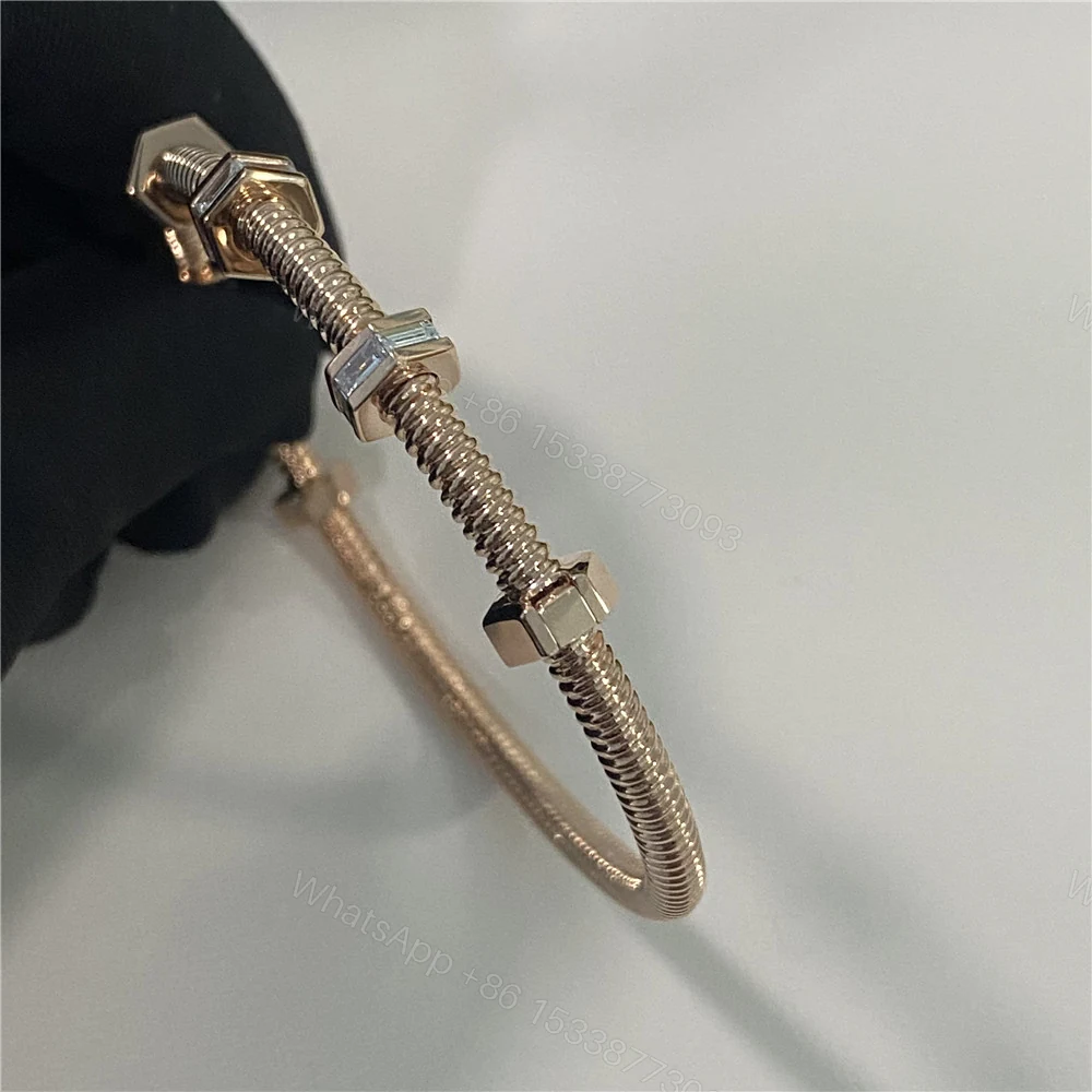 View 3 of Replica Cartier 18K Rose Gold Ecrou Bracelet Diamonds N6714517