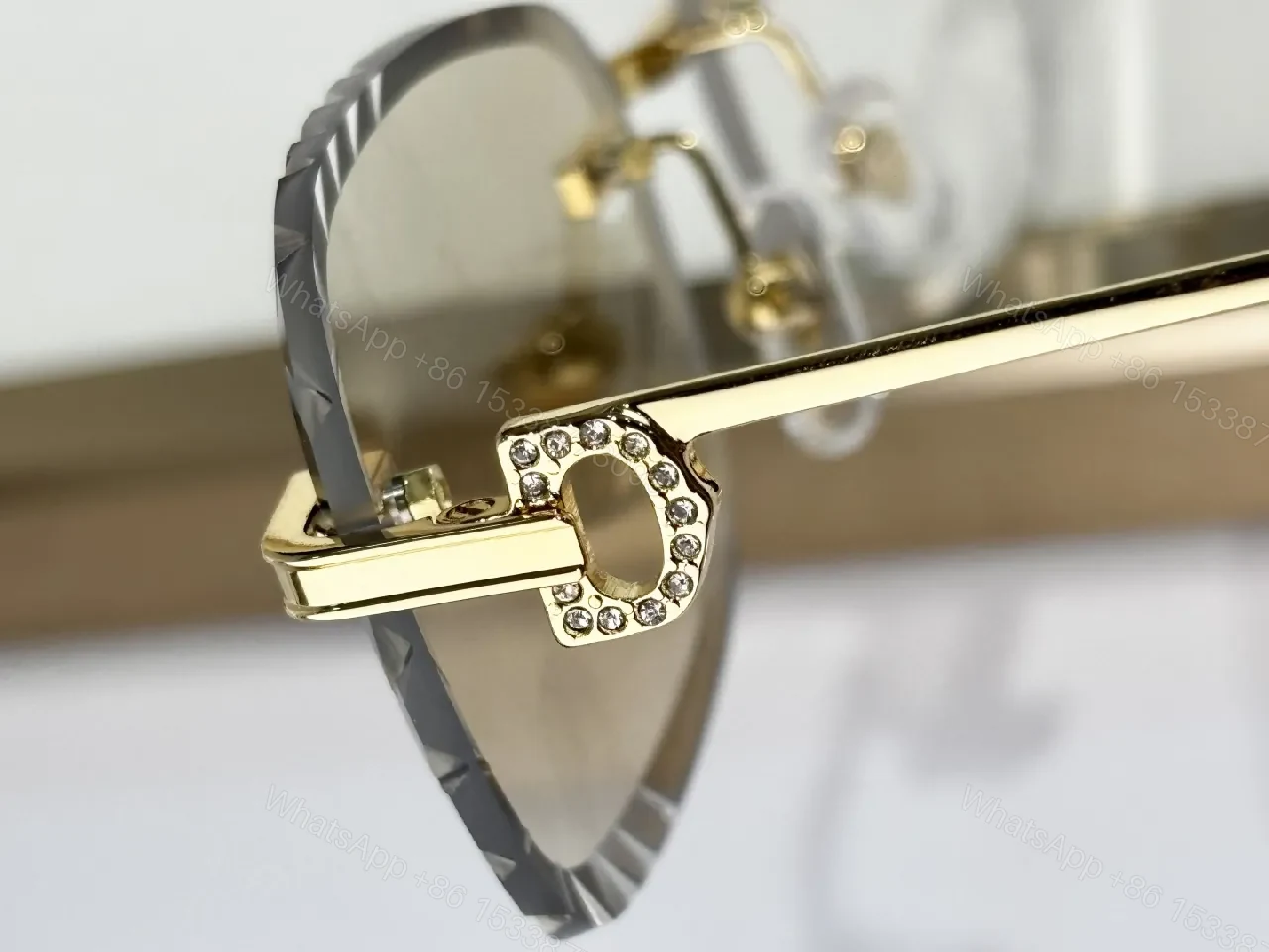View 7 of Intricate Rimless Sunglasses: Luxe Metal, Gradient Lenses, Edge Detailing