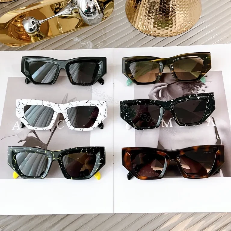 View 3 of Prada Slim Black Acetate Sunglasses â€“ Rectangular, UV400 Lenses