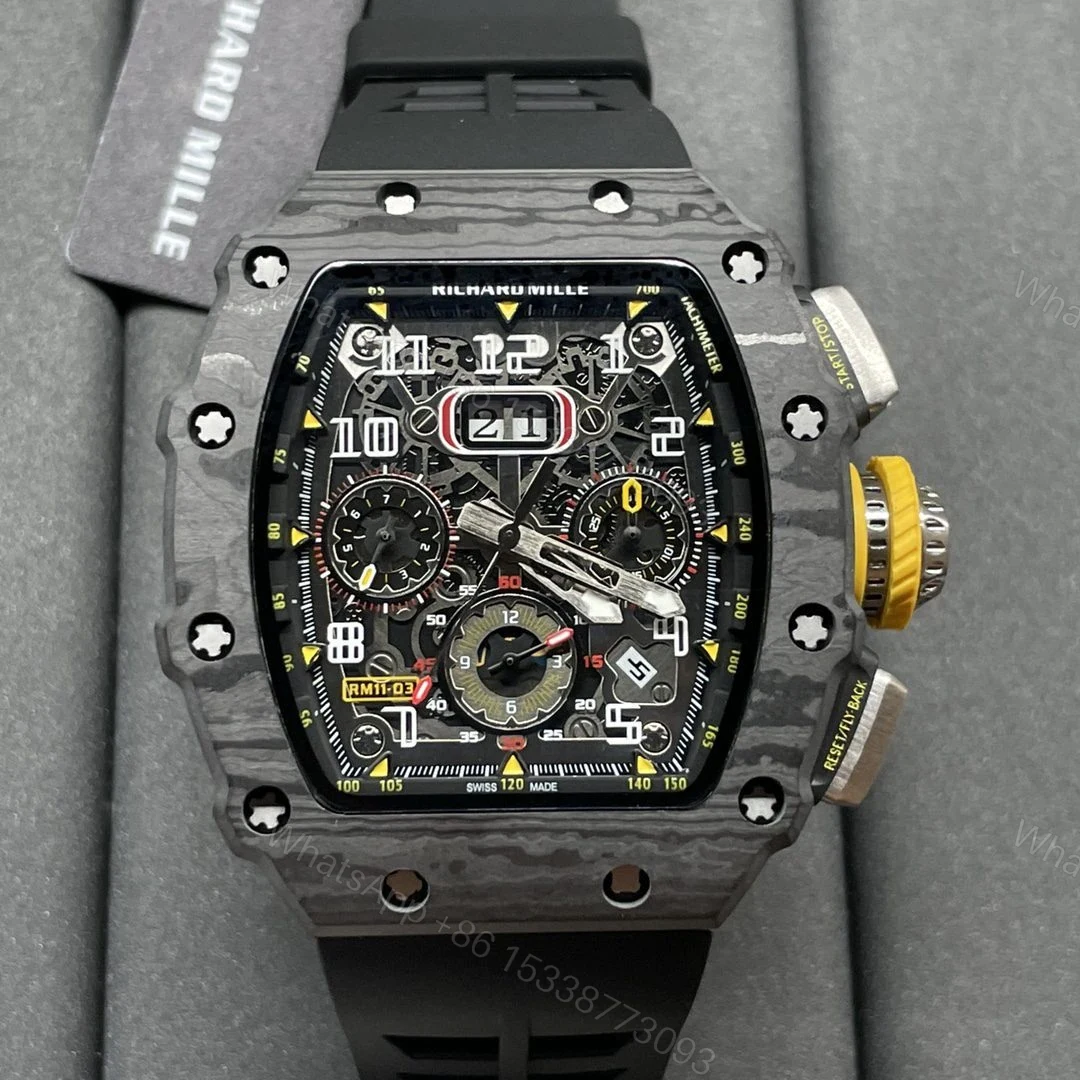 View 9 of Replica Richard Mille RM 11-03 Skeleton Dial Carbon Fiber Case Swiss Movement