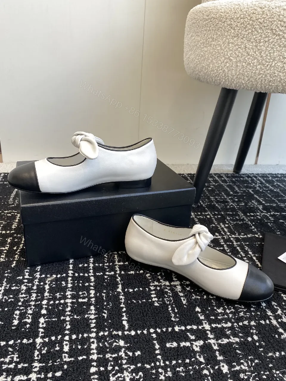 View 3 of Two-Tone Knot Ballet Flats - Comfort Luxe Everydaywear