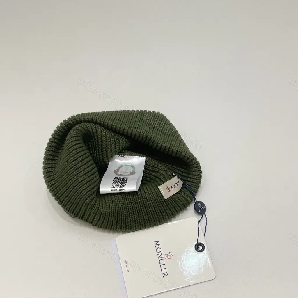 View 7 of Textured Knit Beanie - Luxe Wool, Ribbed Style, Subtle Logo, All-Season Warmth