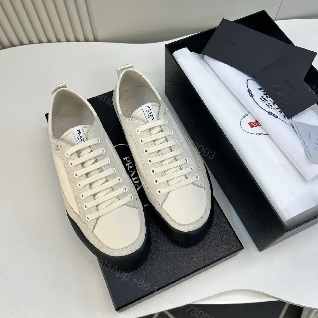 View 9 of Minimalist Off-White Leather Suede High-Tops: Subtle Luxury Sneakers