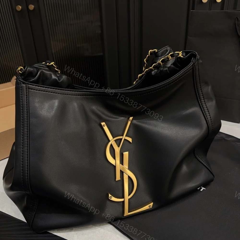 View 6 of Saint Laurent Chain Hobo Bag Black 30cm