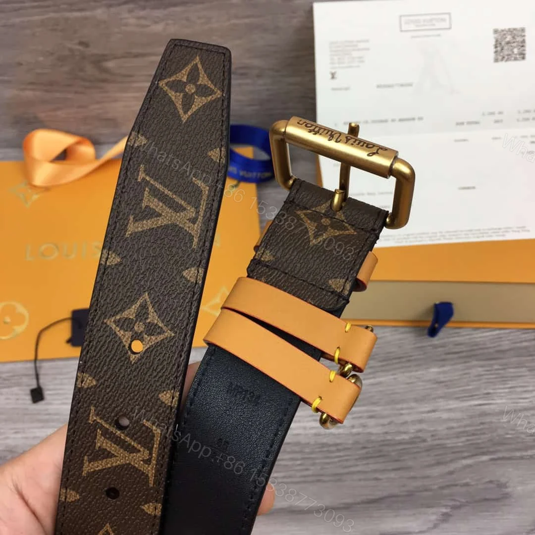 View 8 of LOUIS VUITTON SIGNATURE BELT MONOGRAM 35MM BROWN – B112