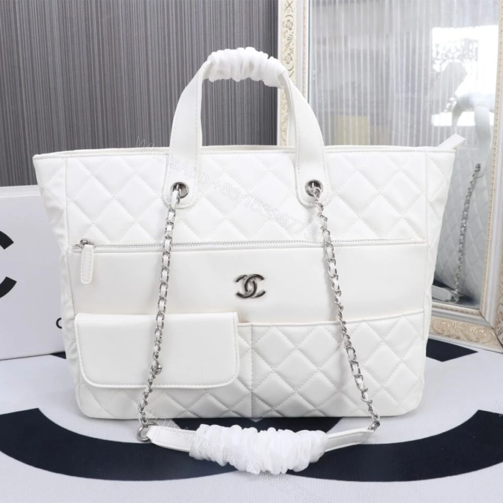 View 3 of Chanel Ultra Pocket Shopping Tote White 37Cm