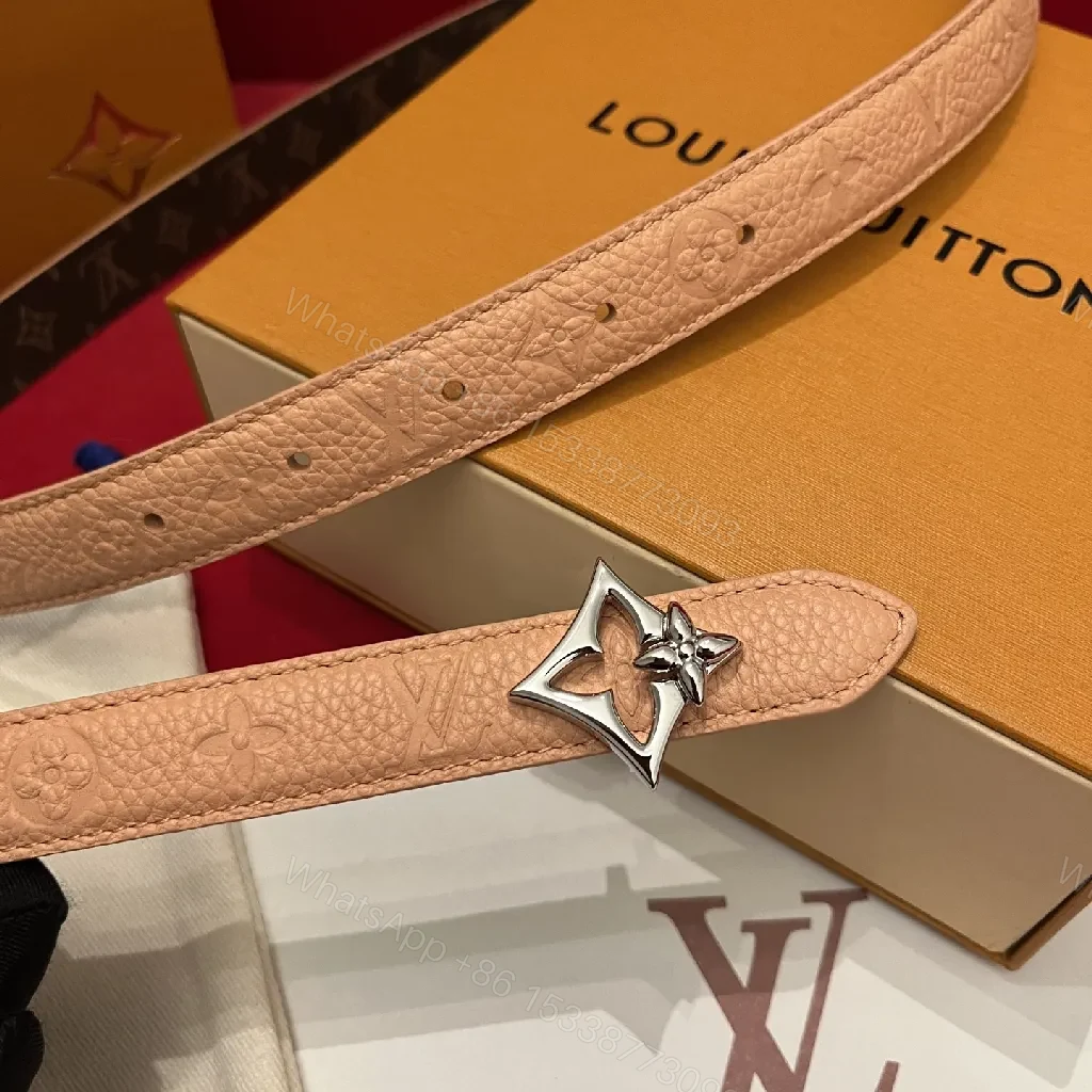 View 4 of Peony Pink Leather Belt: Subtle Texture, Bold Finish, Adjustable