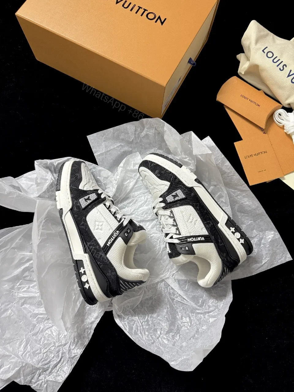 View 8 of Bold Contrast Leather Sneaker with Structured Texture