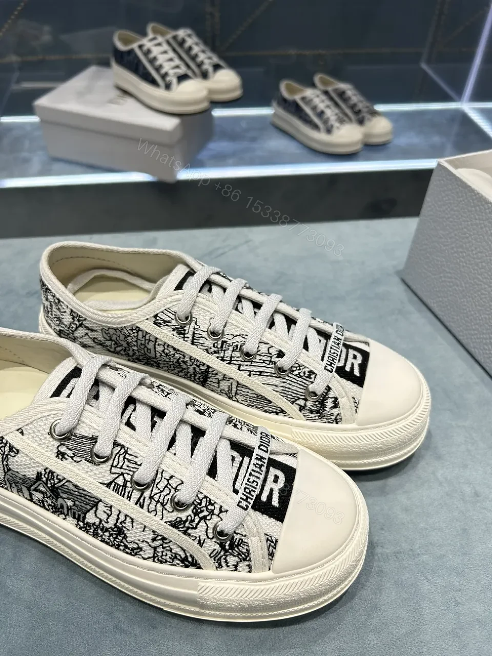View 3 of Graphic Monogram Low-Tops: Lux Comfort Sneakers