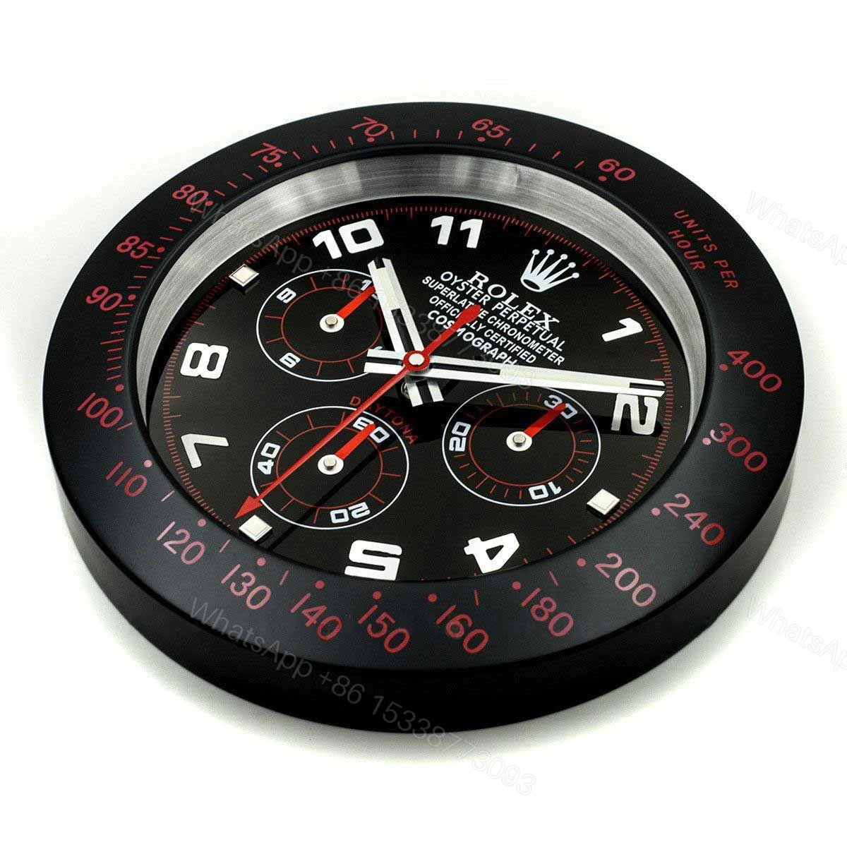 View 2 of ROLEX WALL CLOCK – DAYTONA BLACK/RED BEZEL