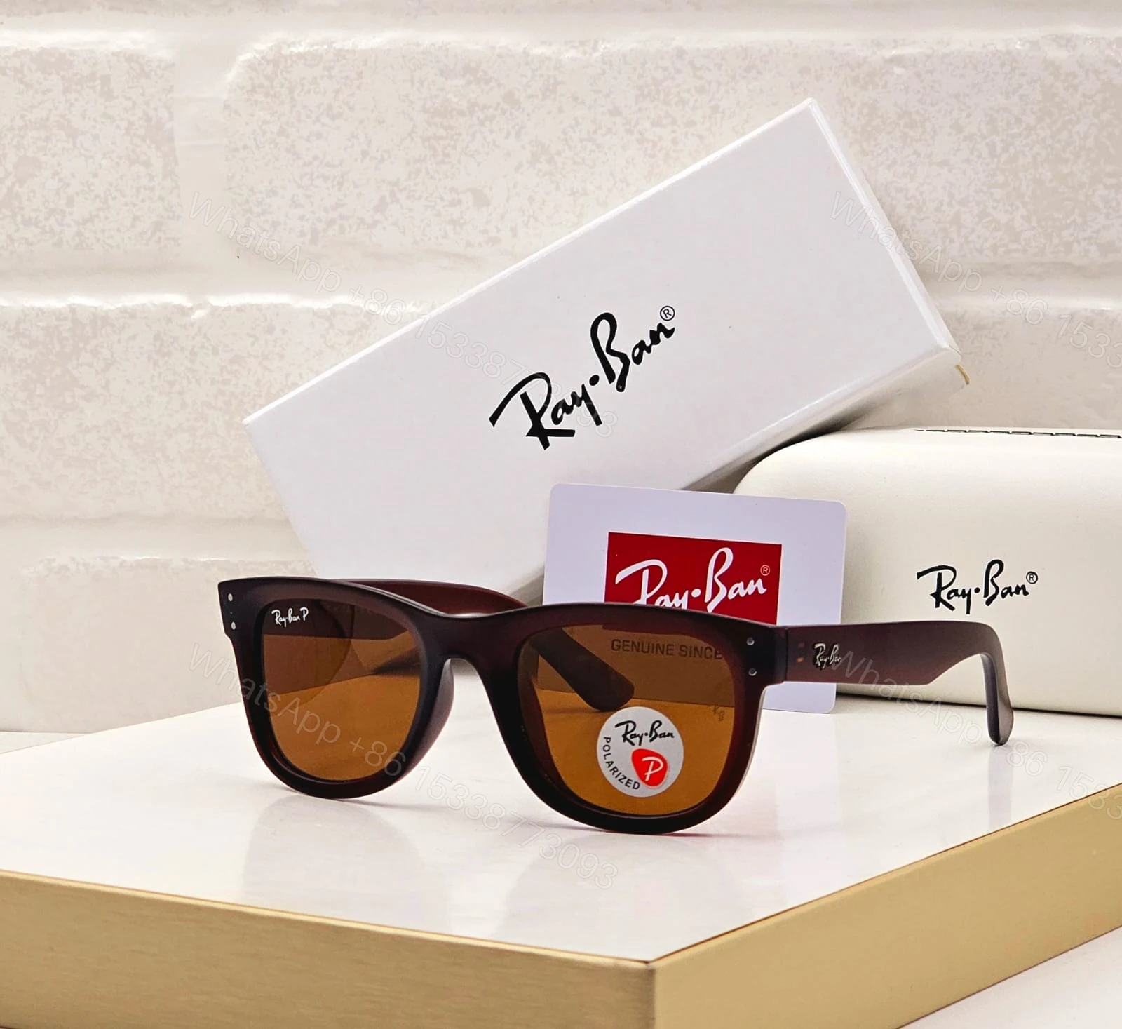Ray-Ban Wayfarer 2140 Black-Brown Polarized Acetate — view 1