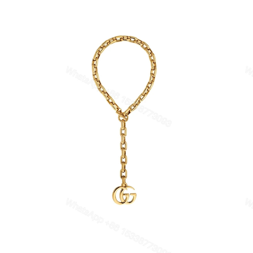 Gucci GG Marmont Pendant Chain Necklace Gold 63865 I8157 8027 — view 1