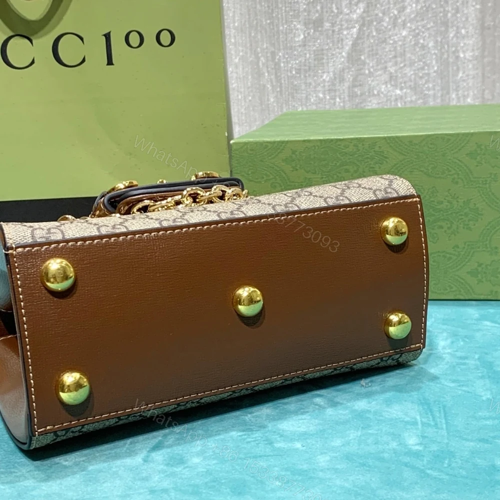 View 5 of Gucci Horsebit 1955 Mini Top Handle Bag Light Brown 22Cm