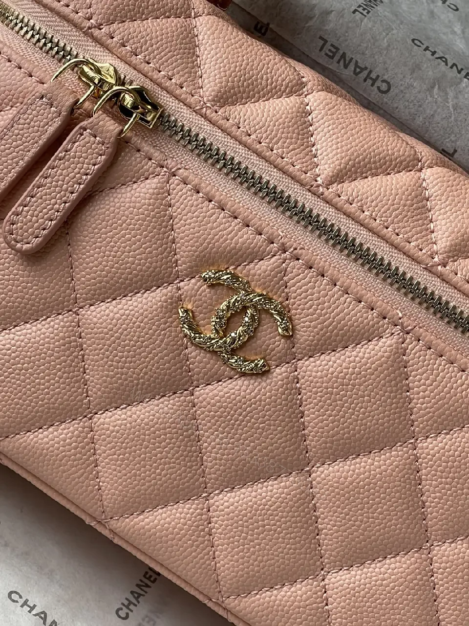 View 6 of Pearl Pink Quilted Chain Bag: Everyday Luxury