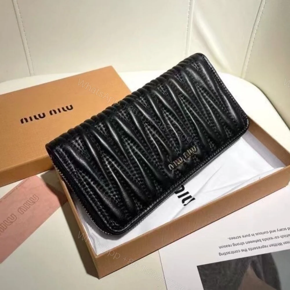 View 2 of MIUMIU MATELASSÉ NAPPA WALLET BLACK 19CM 5ML506 N88 F0002