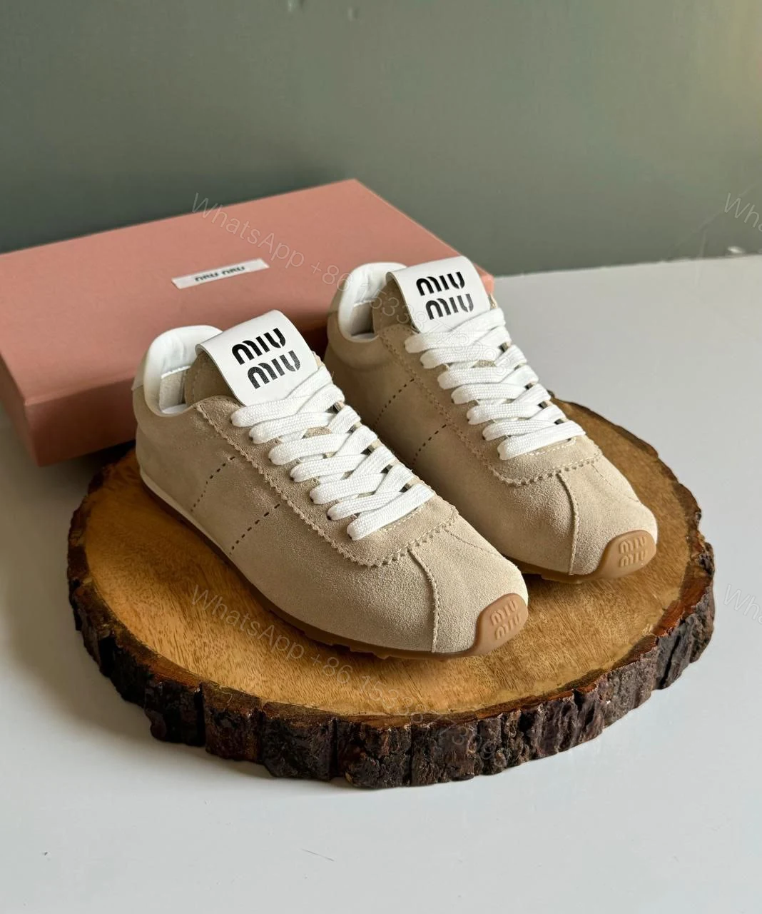 View 3 of Miu Miu Suede sneakers