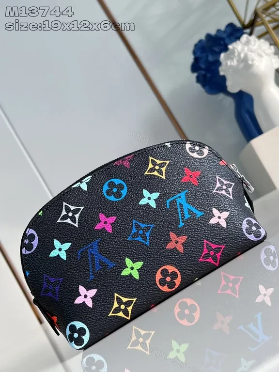 View 2 of Rainbow Monogram Pouch: Compact Luxe Organizer, All-Purpose Utility