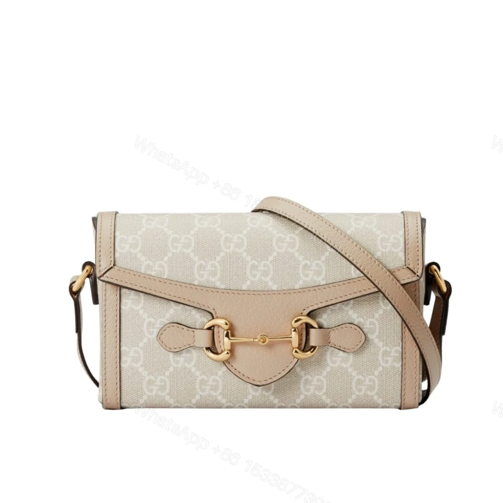 Gucci Horsebit 1955 Mini Bag Beige And White GG Supreme 18Cm 699296 UULBG 9683 — view 1
