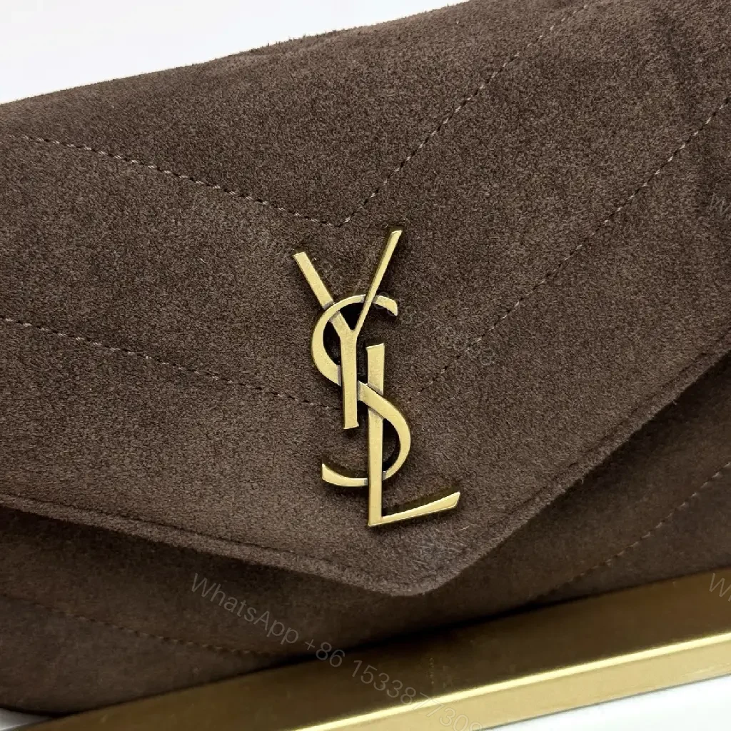 View 9 of Lux Velvet YSL-Inspired Shoulder Bag in Rich Brown