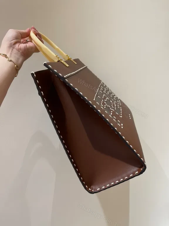 View 5 of Bold Leather Satchel: Structured, Fendi-Detail, Versatile Bag
