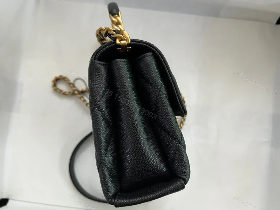 View 3 of Chanel Handle Woman’s Handbags Demi Lock Gold With Leather 19cm