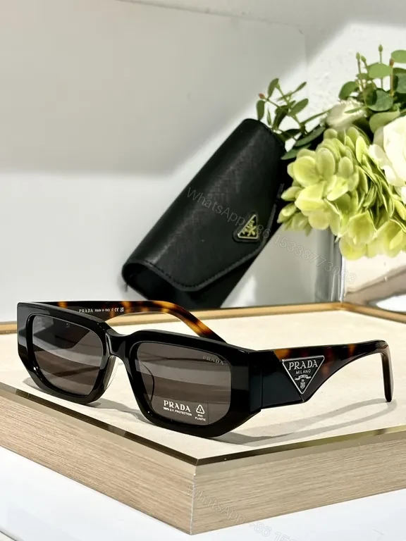 View 4 of Bold Two-Tone Prada-Style Sunglasses: UV400, Cat-Eye, Durable