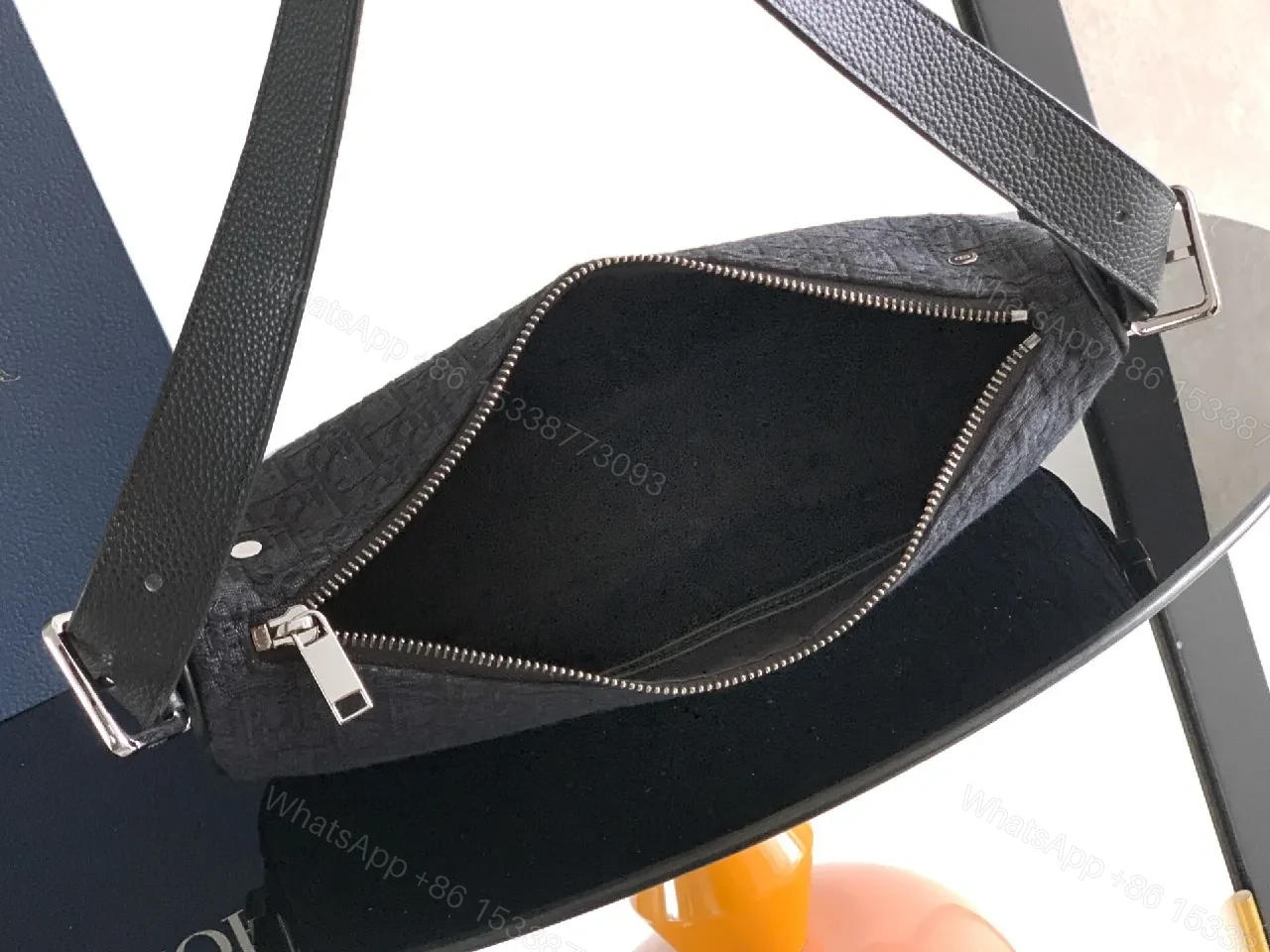 View 9 of Dark Monogram Crossbody: Compact Luxury Bag, Gold Hardware