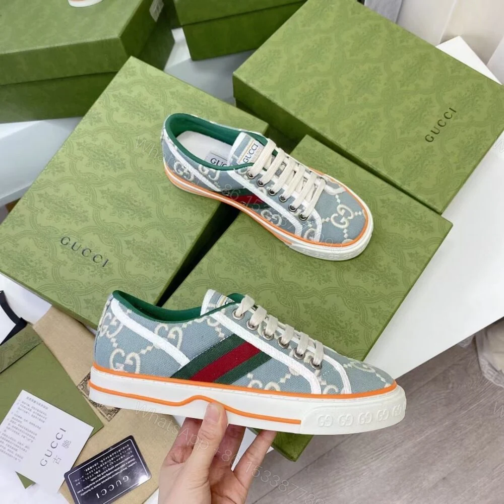 View 5 of Gucci Women’S Tennis 1977 Sneaker Light Blue 606110 H0G10 3460