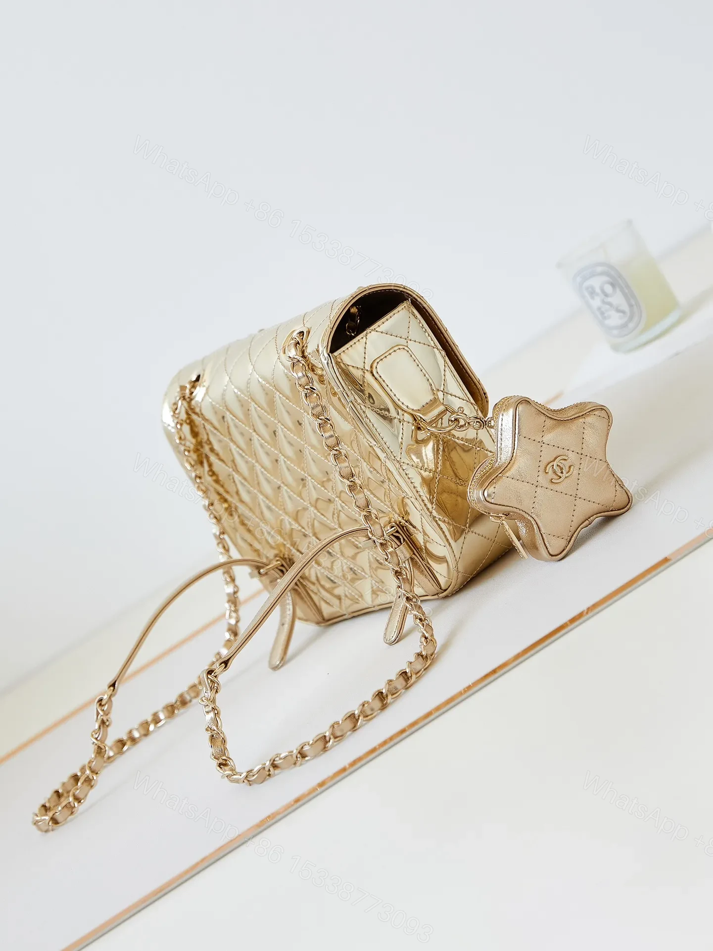 View 6 of Chanel 24C gold mirror star Bag