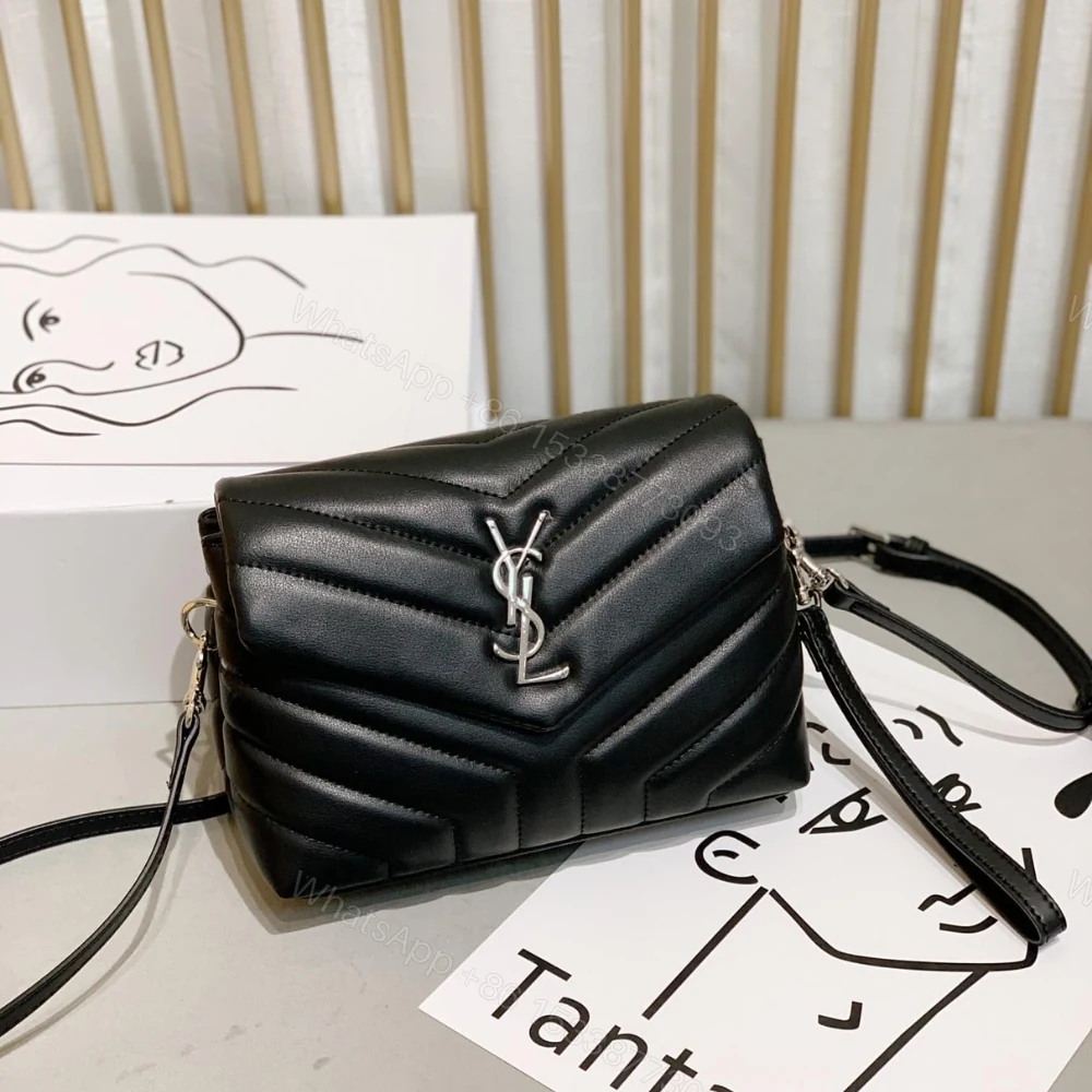 View 2 of Saint Laurent Loulou Toy Strap Bag In Quilted Y Black 20Cm 678401DV7061000