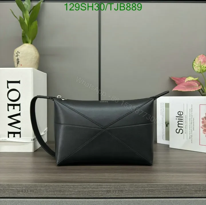 View 5 of Loewe Blue Wash Bag featuring Shiny Calfskin VD403