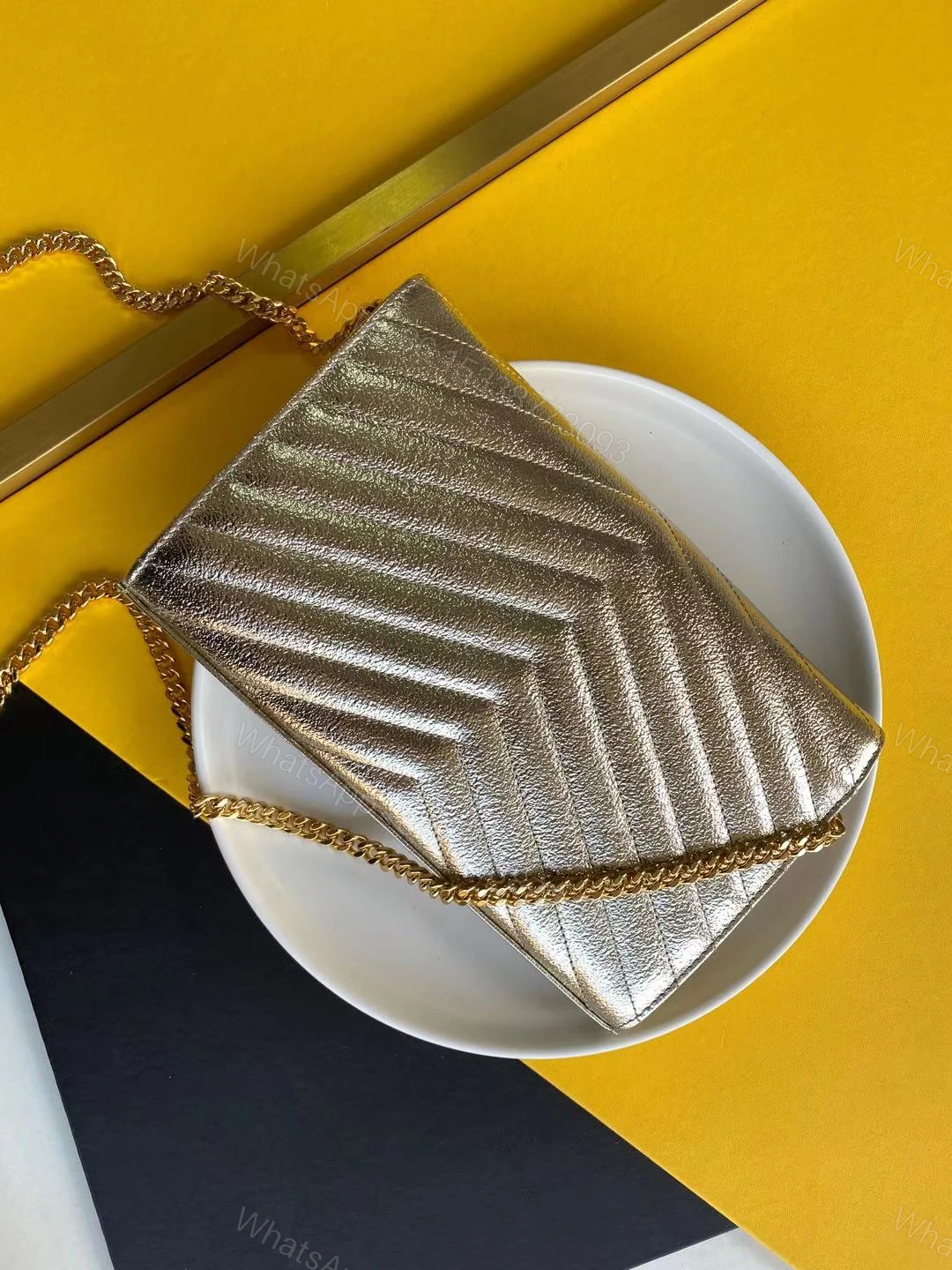 View 2 of Ysl Gold Clutch Ysl Sling Bag