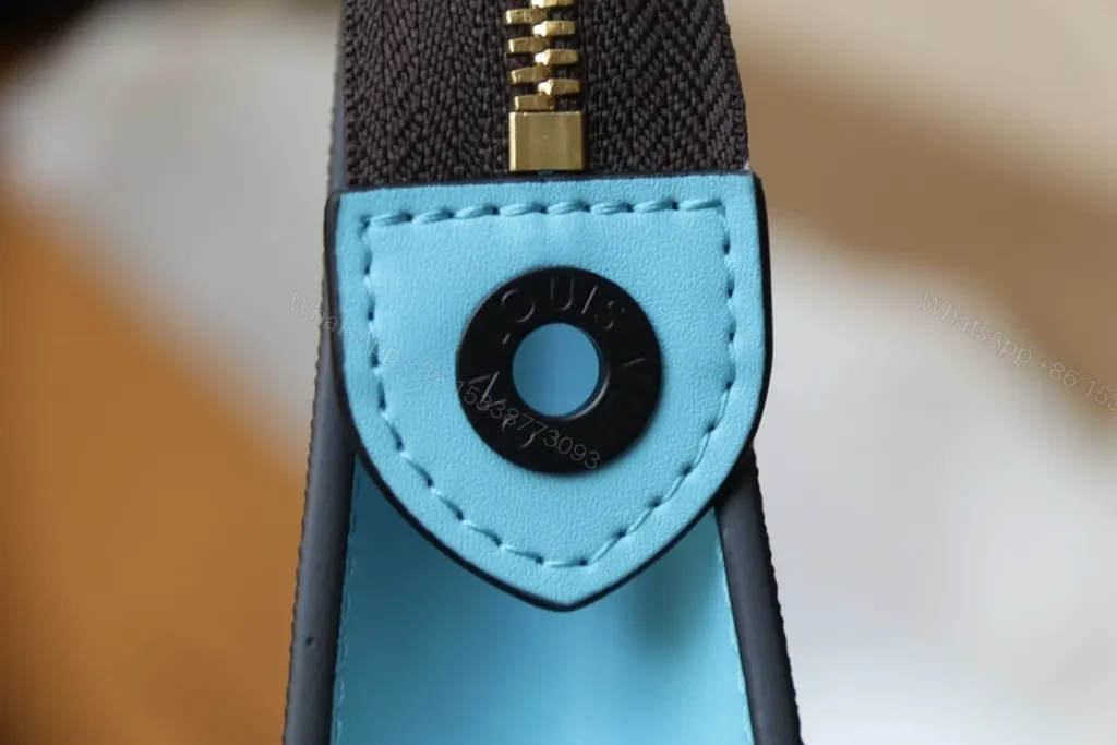 View 8 of Turquoise Trim Monogram Crossbody â€“ Luxe Everyday Bag