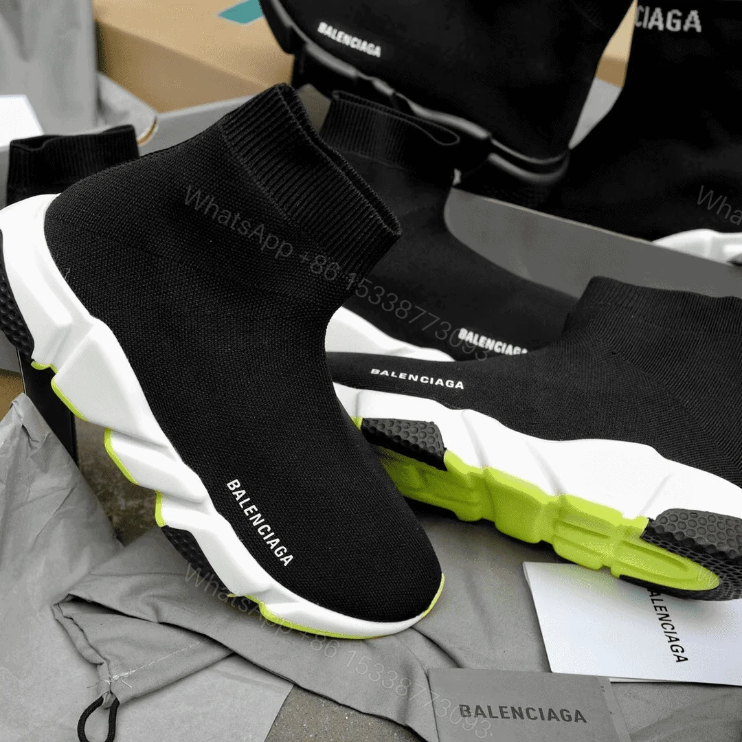 View 5 of BALENCIAGA SPEED TRAINER BLACK WHITE NEON SS19 – BB12