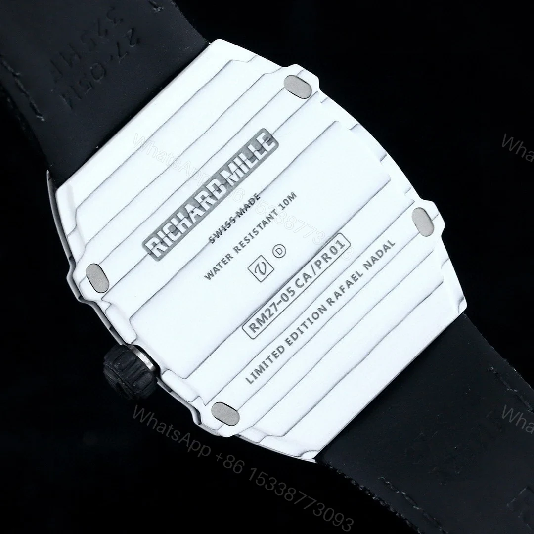View 8 of Richard Mille RM27-05 Rafael Nadal Flying Tourbillon Watch Black Strap Steel Bezel Ultra Light Carbon TPT Premium Edition RM-RM27-05-RN-BLK-ST-FLT