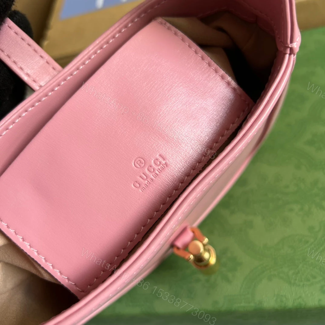 View 8 of GG JACKIE MINI 19 SHOULDER BAG IN PINK PATEL CALFSKIN
