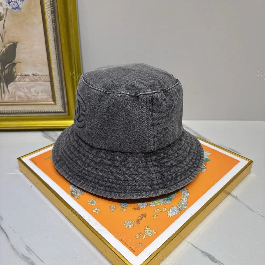 View 7 of Dark Denim Bucket Hat with Interlocking Logo, Lux Style