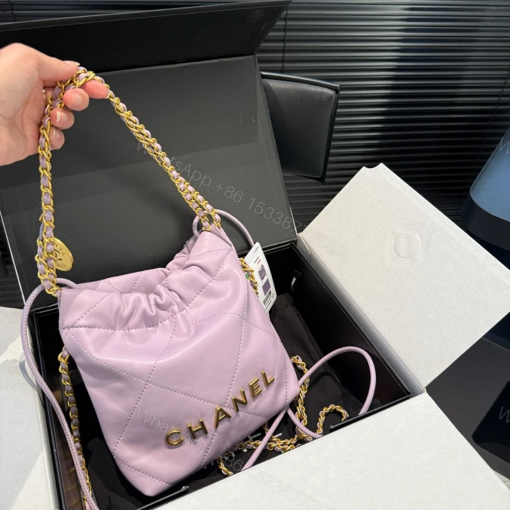 View 4 of Chanel 22 Mini Handbag Purple 23Cm