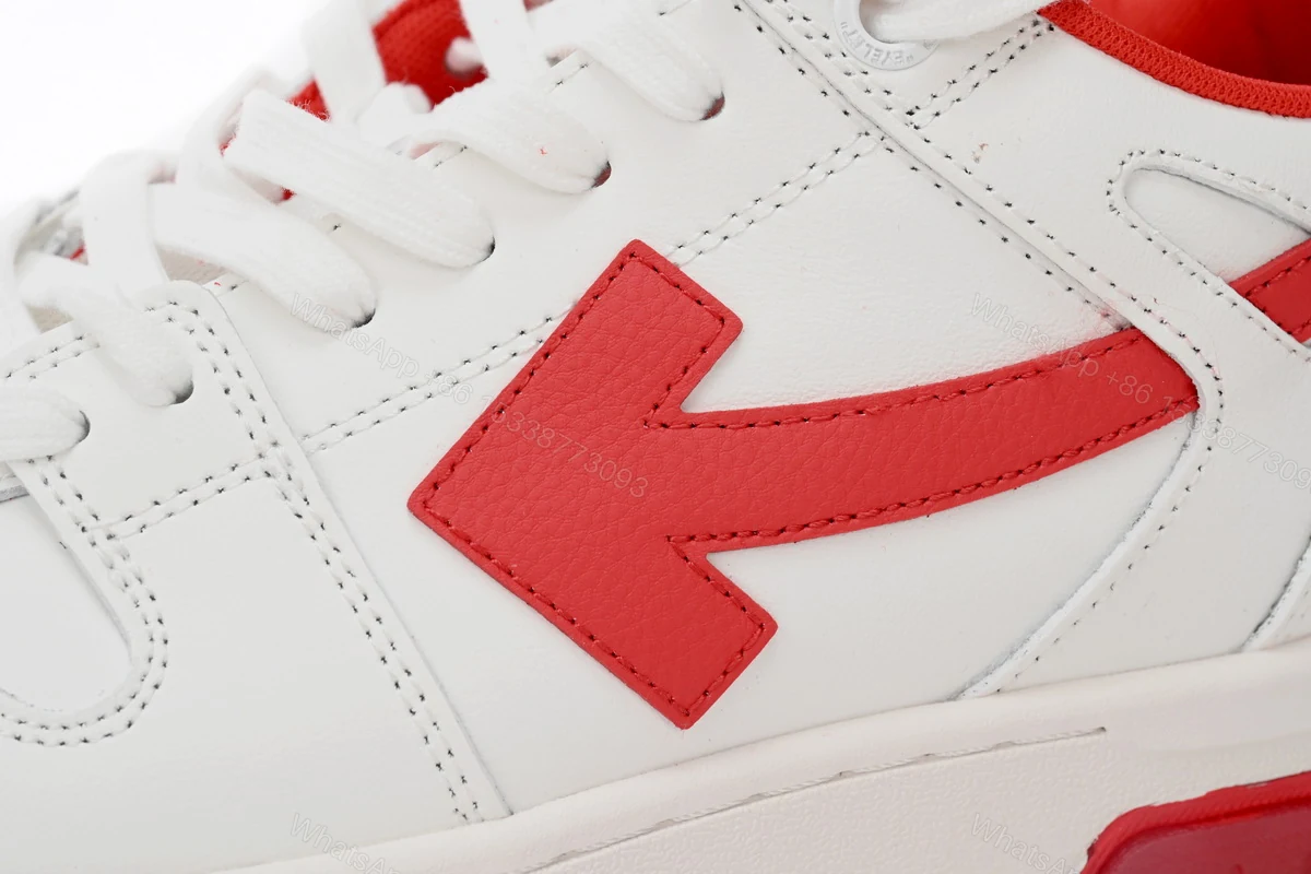 View 6 of OFF-WHITE Out Of Office "OOO" Low Tops White Red OMIA189F22LEA0010125